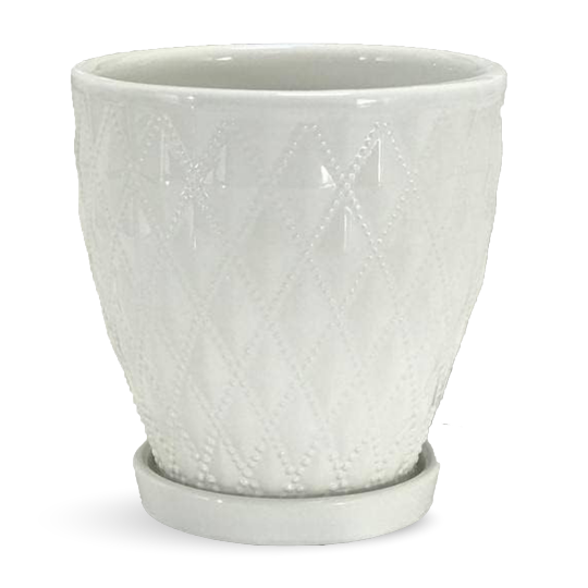White Ceramic Indoor Planter - White Ceramic Plant Pot 