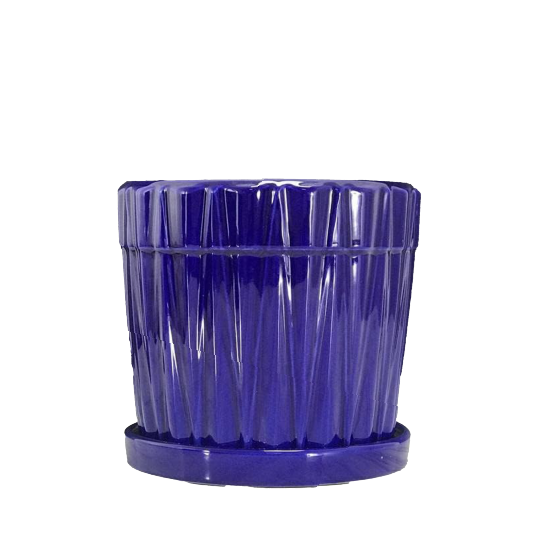 Ceramic Planter - Indoor Purple Flower Pot