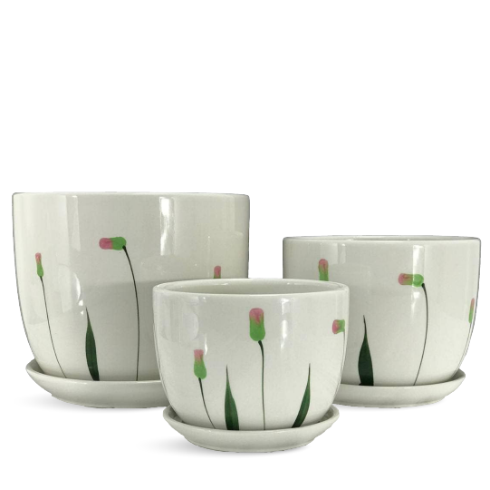 White Ceramic Flower Pots Buy Online Now
