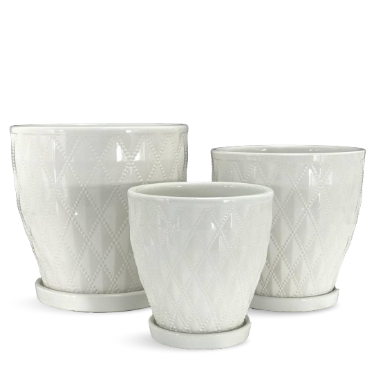 White Ceramic Indoor Planter 