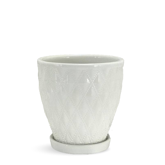 White Ceramic Indoor Planter - White Ceramic Pot 