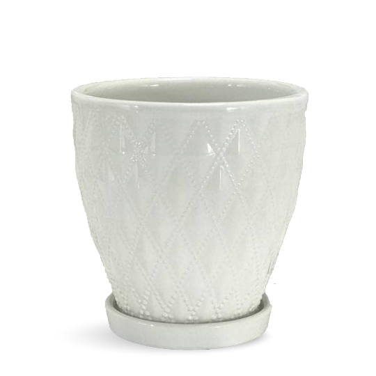 White Ceramic Plant Pot 